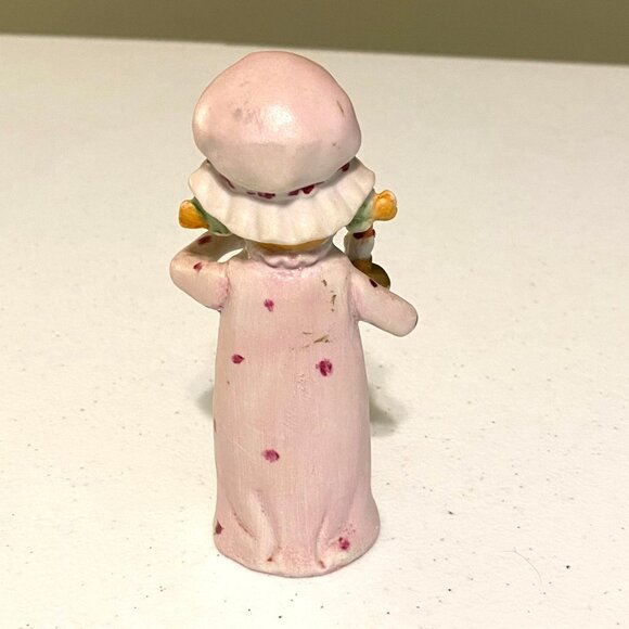 Vintage Christmas Home Decor Yawning Sleepy Girl with Candle Porcelain Figurine - Picture 3 of 5